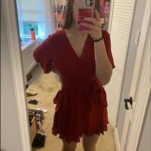 altar’d state red short sleeve dress MEDIUM